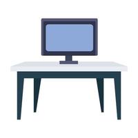 desk and desktop forniture office icon vector