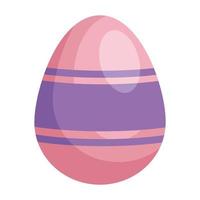 easter egg painted pink and purple isolated icon vector