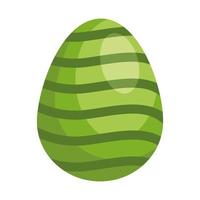 easter egg with waves green painted isolated icon vector