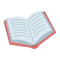 textbook open literature isolated icon vector