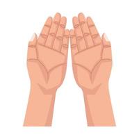 hands human up open isolated icon vector