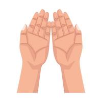 hands human up open isolated icon vector