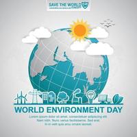 Earth globe vector illustration can be use as flyer  banner or poster World Environment Day concept