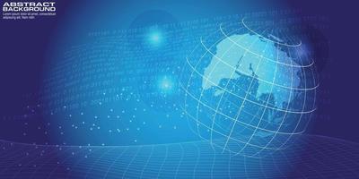 Fondo digital con globo y concepto de conexión de red de negocios globales vector