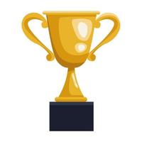 golden trophy cup award icon vector