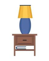 lamp in wooden drawer isolated icon vector