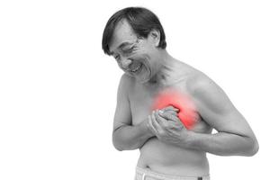 infarto de miocadial cardiopatía isquémica anciano tailandés foto