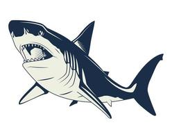 tiburón, náutico, gris, vendimia, elemento, icono vector