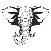 elefante, animal, salvaje, cabeza, carácter, icono vector