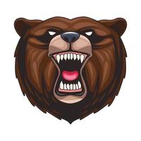 grizzly bear animal wild head colorful character vector