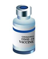 Icono aislado de botella de vial de vacuna de virus covid19 vector