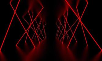 Red laser light glow in the dark room 3D Illustration photo