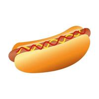delicioso icono de comida rápida de hot dog vector