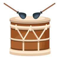 christmas drum instrument isolated icon vector