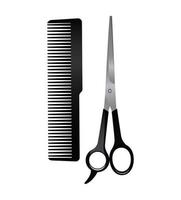 scissor and comb hairdressing tools equipment icons