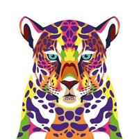 leopard wild life technicolor icon vector