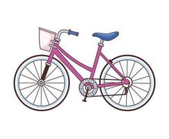 retro bicycle with basket icon vector