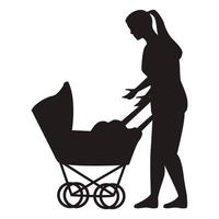 mother with trolley vector