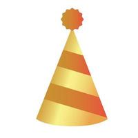 icono de celebración de sombrero de fiesta dorado vector