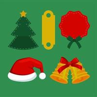 bundle of five happy merry christmas icons vector