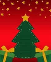 happy merry christmas pine tree and green gifts presents vector