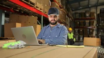 Two men working in shipping industry video