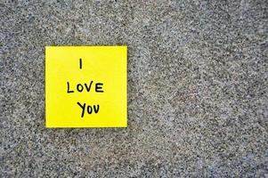 I love you message written on a paper photo
