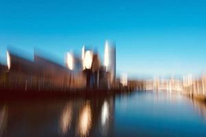 defocused building architecture in Bilbao city spain photo