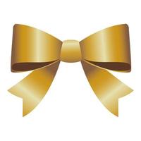 happy merry christmas golden bow ribbon icon vector