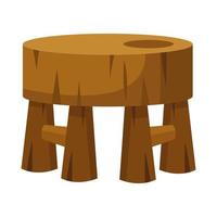 little wooden bench isolated icon vector