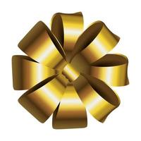 happy merry christmas golden ribbon bow vector