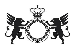 emblem with griffins vector