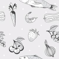 organic food gray pattern vector