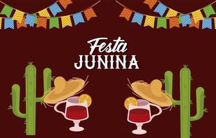 escena de festa junina vector