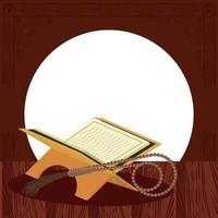 quran and tasbih vector