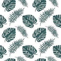 WHITE BACKGROUND WITH BLUE TROPICAL LEAVES vector