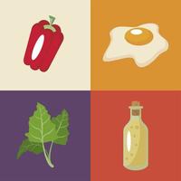 four keto icons vector