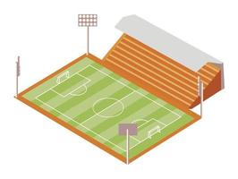 cancha de futbol y tribuna vector