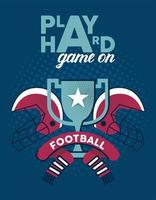 american football trophy poster vector
