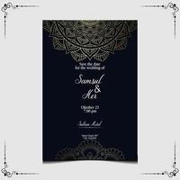 Mandala vector with wedding invitation template Free Vector