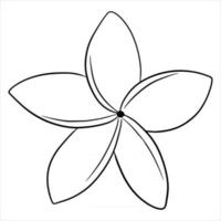 Tropical plant bright flower in line style for coloring book