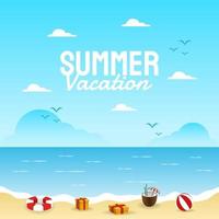 Hand draw illustration of summer background vector