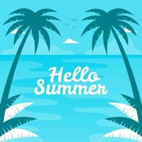 Hand draw illustration of summer background vector