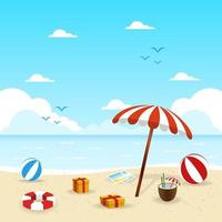 Hand draw illustration of summer background vector