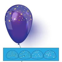 Blue helium balloon with confetti Vector illustration