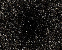 Patrón abstracto de estrellas doradas que caen al azar sobre negro vector