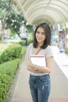 A portrait of an Asian university student on campus photo