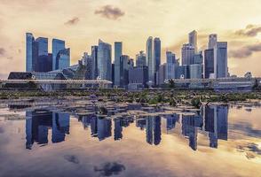 View of Marina Bay in Singapore City photo