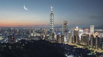Taipei city in the evening photo