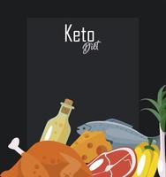 cartel de comida keto vector